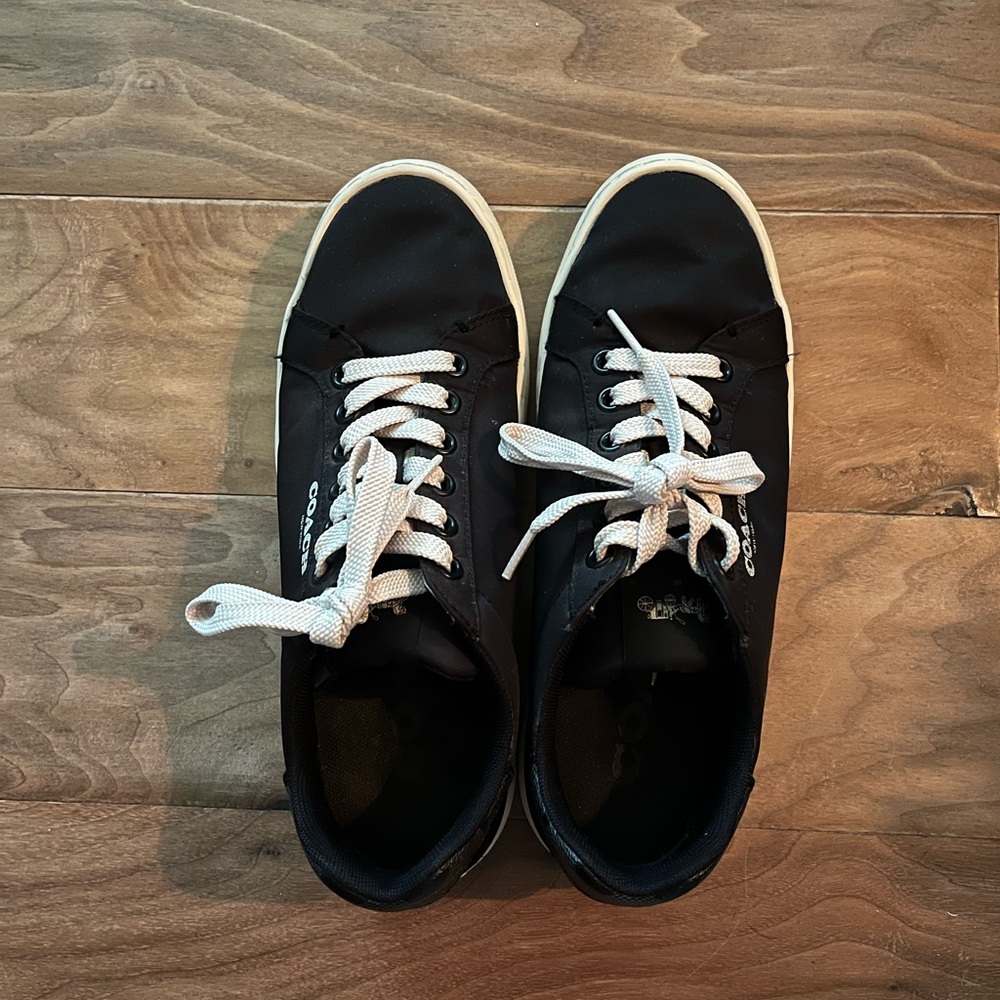 Coach Black Canvas Clip Low Top Sneaker